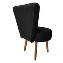 Ver imagem 4 de Poltrona Decorativa Royal Base Giratória de Madeira Slk Decor Preto