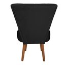 Ver imagem 5 de Poltrona Decorativa Royal Base Giratória de Madeira Slk Decor Preto