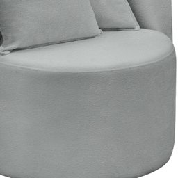 Kit 2 Poltrona Orgânica Maya Boucle Cinza Redonda Decorativa - Arkell - 3