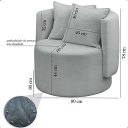 Kit 2 Poltrona Orgânica Maya Boucle Cinza Redonda Decorativa - Arkell - 8