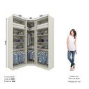 Ver imagem 4 de Guarda-Roupa Modulado de Canto Oblíquo 5 Portas MDF Seletto Marrom/Areia/Jequetibá
