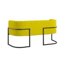 Ver imagem 6 de Kit 2 Poltronas + Sofá 2 Lugares Base de Metal Black Balaqui Cor:amarelo