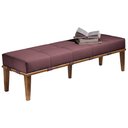 Ver imagem 1 de Recamier Decorativo 160cm Martínez Veludo Pés Madeira Rosa/Mel - Gran Belo