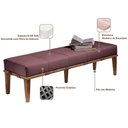 Ver imagem 3 de Recamier Decorativo 160cm Martínez Veludo Pés Madeira Rosa/Mel - Gran Belo