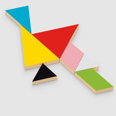 Brinquedo Pedagógico Tangram Madeira 7 Peças Jogo Montessori