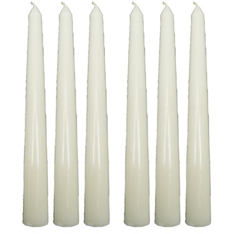 Conjunto 6 Vela Decoração Natalina Branca para Castiçal 21cm