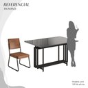 Ver imagem 5 de Conjunto Sala de Jantar Mesa 120x90cm Base Pérola Tampo MDF Laca com Vidro Napoli Preto/Marrom