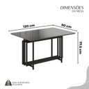 Ver imagem 3 de Conjunto Sala de Jantar Mesa 120x90cm Base Pérola Tampo MDF Laca com Vidro Napoli Preto/Creme