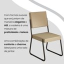 Ver imagem 7 de Conjunto Sala de Jantar Mesa 120x90cm Base Pérola Tampo MDF Laca com Vidro Napoli Preto/Creme