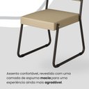 Ver imagem 6 de Conjunto Sala de Jantar Mesa 120x90cm Base Pérola Tampo MDF Laca com Vidro Napoli Preto/Creme