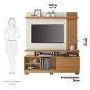 Ver imagem 4 de Estante Home para TV até 55 Polegadas 187x160cm 1 Porta Basculante Ripado Kassiopi Espresso Móveis