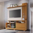 Ver imagem 1 de Estante Home para TV até 55 Polegadas 187x160cm 1 Porta Basculante Ripado Kassiopi Espresso Móveis