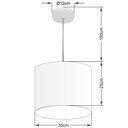 Ver imagem 2 de Lustre Pendente Cilíndrico Vivare Md-4143 Cúpula em Tecido 35x25cm - Bivolt - Azul Marinho - Bivolt