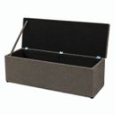 Ver imagem 3 de Calçadeira Recamier Baú 138cm para Cama Casal Toquío Vilajo:Suede Marrom