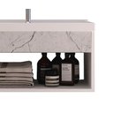 Ver imagem 3 de Gabinete Nicho Suspenso para Banheiro com Lavatório Beta Branco com Marmorizado Branco - Cerocha