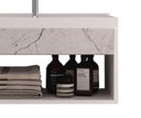 Ver imagem 3 de Gabinete Nicho Suspenso para Banheiro com Lavatório Beta Branco com Marmorizado Branco - Cerocha