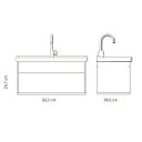 Ver imagem 4 de Gabinete Nicho Suspenso para Banheiro com Lavatório Beta Branco com Marmorizado Branco - Cerocha