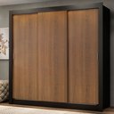 Ver imagem 2 de Guarda-Roupa Casal Madesa Mônaco 3 Portas de Correr Preto/Rustic Cor:Preto/Rustic