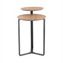 Ver imagem 4 de Mesa de Centro Dois Tampos Chanfrado Orgânica Pé Metal Complementos Marrom Hanover/Preto