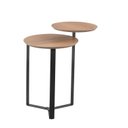 Ver imagem 2 de Mesa de Centro Dois Tampos Chanfrado Orgânica Pé Metal Complementos Marrom Hanover/Preto