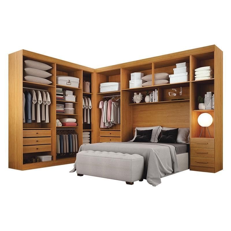 Quarto de Casal Modulado 12 Portas Orion Cinamomo – Leifer Móveis