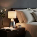 Ver imagem 2 de Abajur Luminaria de Mesa Clássico Bojudo Escovado com Cúpula Branco Decoração Iluminação Casa