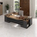 Ver imagem 1 de Mesa Tamburato Presidente com Connect- Nogal/ Preto 6362