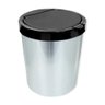 Lixeira Cesto 10 Litros Tampa Click Label Redonda Cor Prata Inox - 1