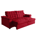 Ver imagem 1 de Sofá New Austrália 3 metros Retratil e Reclinavel Suede Vermelho – Sofá na Web