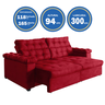 Sofá New Austrália 3 metros Retratil e Reclinavel Suede Vermelho – Sofá na Web - 3