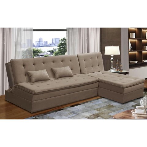 Sofá Cama King 5 Lugares 2,70m Amélia Suede
