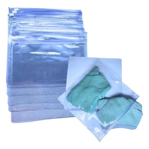 Embalagem Multiuso Pvc Cristal com Zíper 22x22cm Kit 100unds