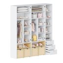 Ver imagem 3 de Guarda-Roupa Modulado Infantil com LED 3 Peças 5 Portas Wave Casatema MadeiraOriginals Branco/Marrom