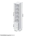Ver imagem 5 de Guarda-Roupa Modulado Infantil com LED 3 Peças 5 Portas Wave Casatema MadeiraOriginals Branco/Marrom