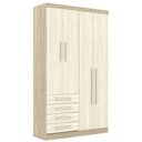 Ver imagem 1 de Guarda Roupa Modulado 4 Portas 4 Gavetas 193 Master Avelã Rústico/ártico Rústico - Eucamóveis