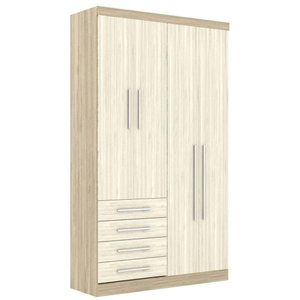 Guarda Roupa Modulado 4 Portas 4 Gavetas 193 Master Avelã Rústico/ártico Rústico - Eucamóveis