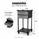 Ver imagem 2 de Carrinho Auxiliar Organizador Multiuso com 2 Gavetas, Estrutura em Aço, Tampo em Psai - Mad.U Two