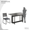 Ver imagem 5 de Conjunto Sala de Jantar Mesa 120x90cm Base Pérola Tampo MDF Laca com Vidro Napoli Preto/Grafite