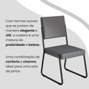 Ver imagem 7 de Conjunto Sala de Jantar Mesa 120x90cm Base Pérola Tampo MDF Laca com Vidro Napoli Preto/Grafite
