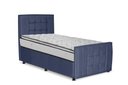 Ver imagem 1 de Cama com Cabeceira Solteiro Estofada Uvaia 100cm Suede:azul Marinho