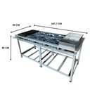 Ver imagem 3 de Fogão Industrial 6 Bocas Duplas Cefaz Linha Gold Inox 430 Baixa Pressão com Chapa e Banho Maria