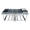 Ver imagem 1 de Fogão Industrial 6 Bocas Duplas Cefaz Linha Gold Inox 430 Baixa Pressão com Chapa e Banho Maria