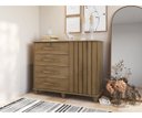 Ver imagem 1 de Cômoda Sapateira Grécia com Chave 1 Porta Ripado Flex - 4 Cores:cinamomo