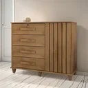 Ver imagem 4 de Cômoda Sapateira Grécia com Chave 1 Porta Ripado Flex - 4 Cores:cinamomo