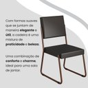 Ver imagem 7 de Conjunto Sala de Jantar Mesa 120x90cm Base Pérola Tampo MDF Laca com Vidro Napoli Marrom/Preto