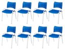 Ver imagem 2 de Cadeira Iso Base Branco Escola, Escritório Azul Kit 8 Un