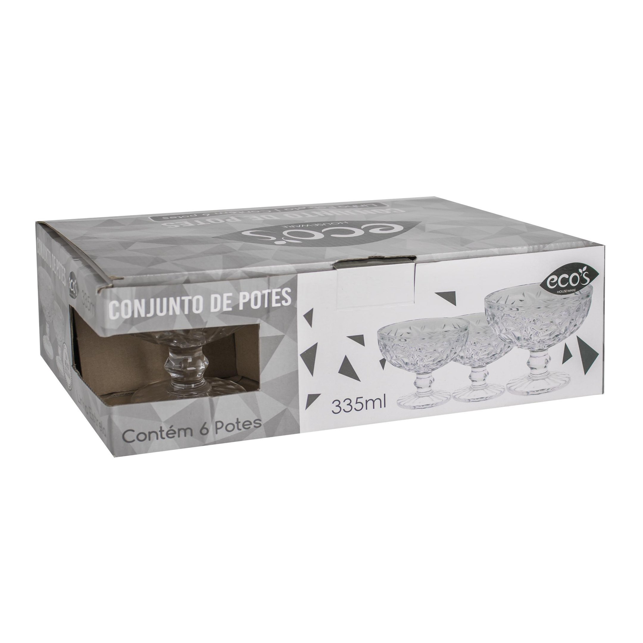 Kit Taça Sobremesa de Vidro Transparente Estrela 335ml 6pcs - 3