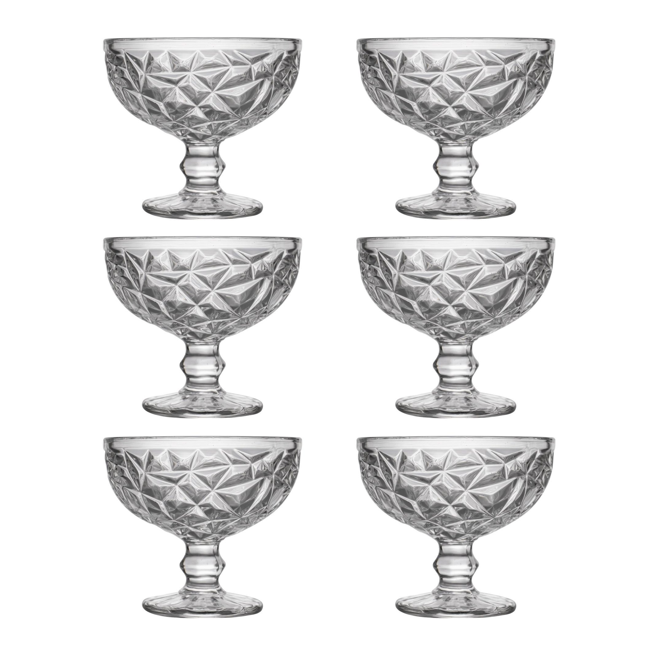 Kit Taça Sobremesa de Vidro Transparente Estrela 335ml 6pcs - 2