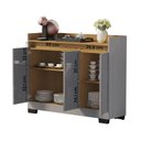 Ver imagem 3 de Aparador Buffet Sala Lord 3 Portas Onix/Mel