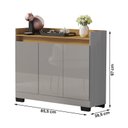 Ver imagem 4 de Aparador Buffet Sala Lord 3 Portas Onix/Mel